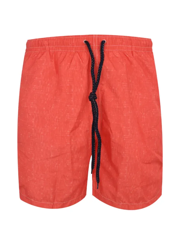Drumohr Drawstring Slub-texture Shorts in Orange