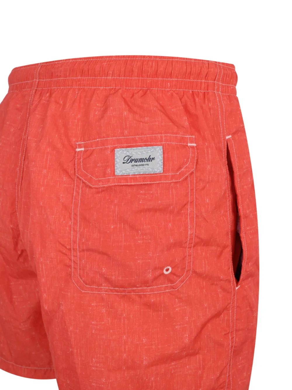 Drumohr Shorts met trekkoord en slub textuur Oranje