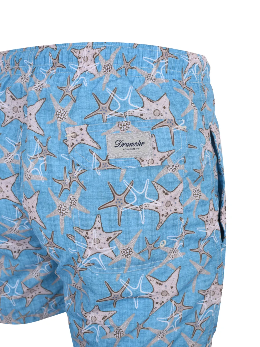 Drumohr Shorts met trekkoord en slub textuur Blauw