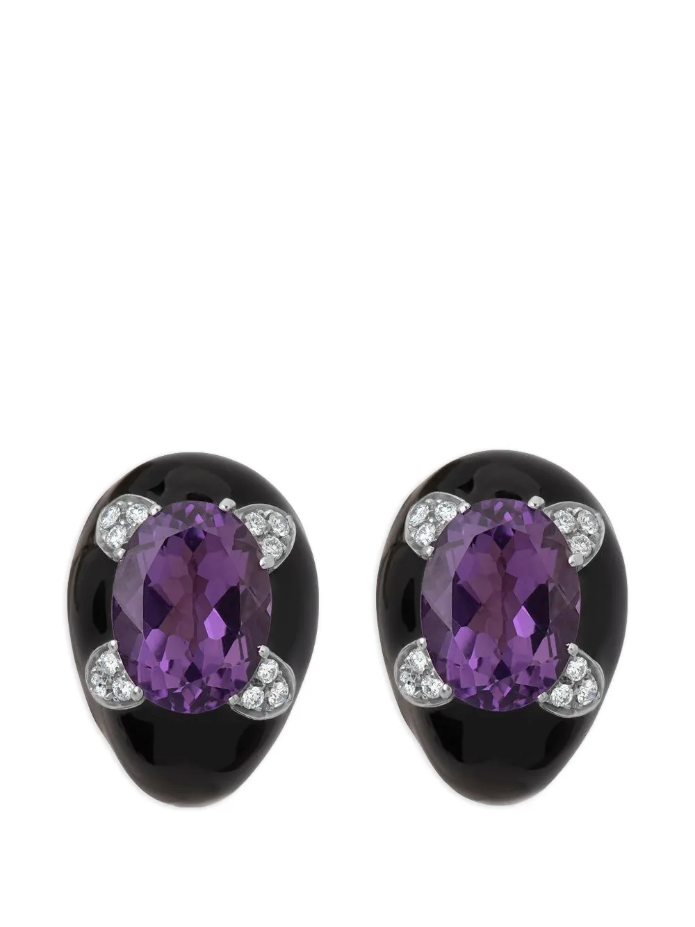 Andreoli diamond amethyst earrings - Nero