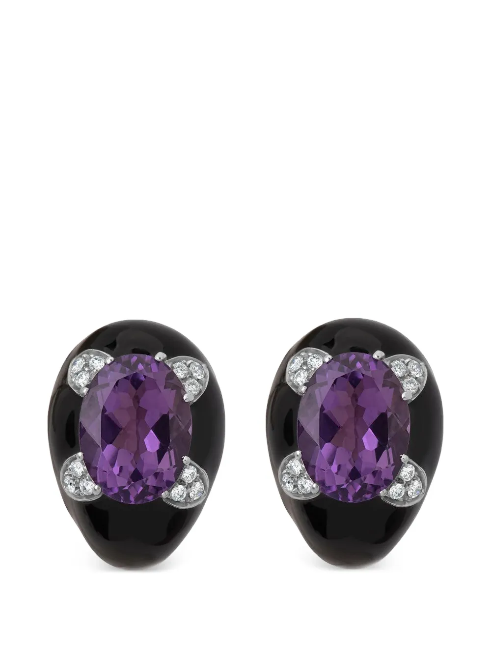 Andreoli diamond amethyst earrings - Nero