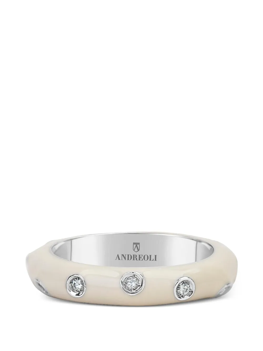 Andreoli diamond white band ring - Argento