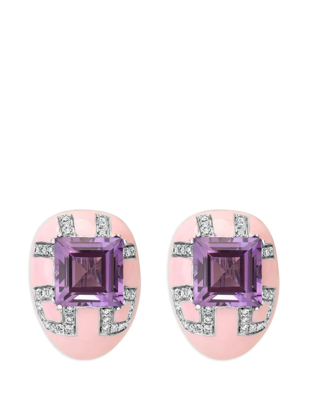 Andreoli Alia diamond amethyst pink Earrings - Argento