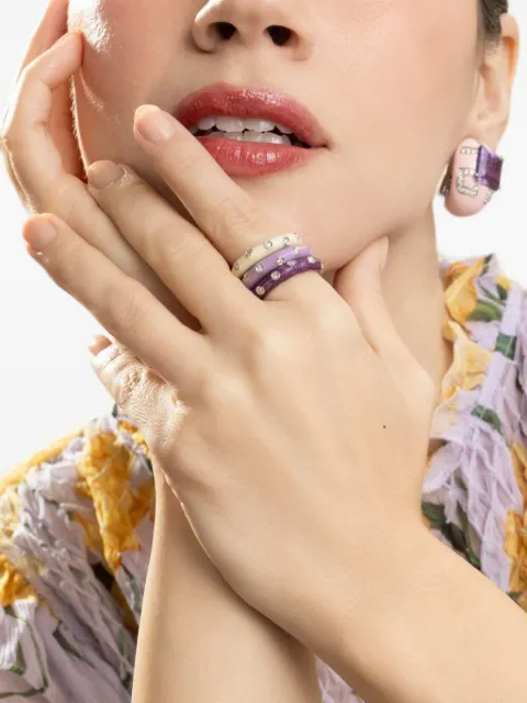 Andreoli diamond dark purple band ring
