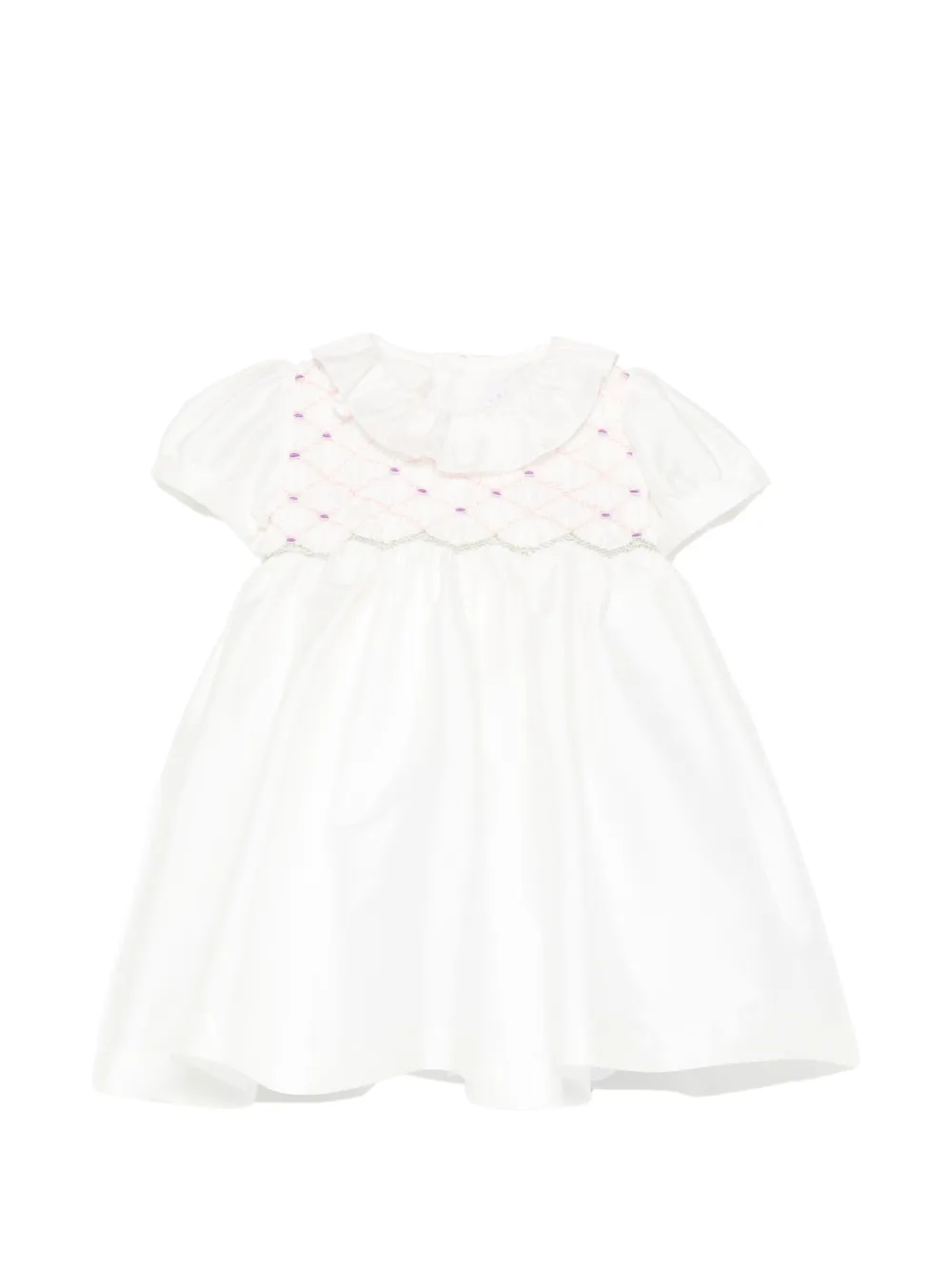 Mariella Ferrari ruffled embroidered dress - Bianco