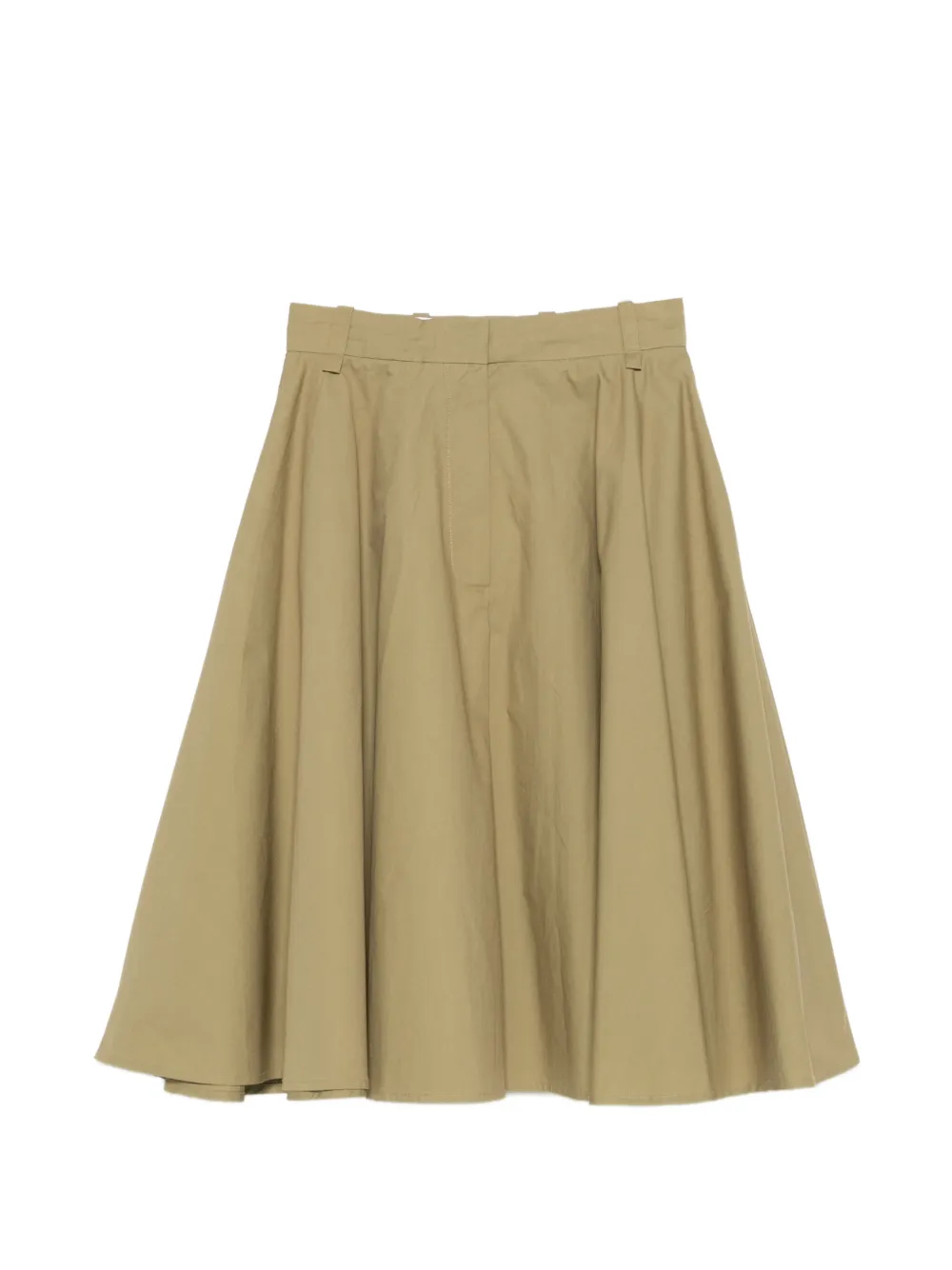 Nude pleated flared midi skirt - Verde