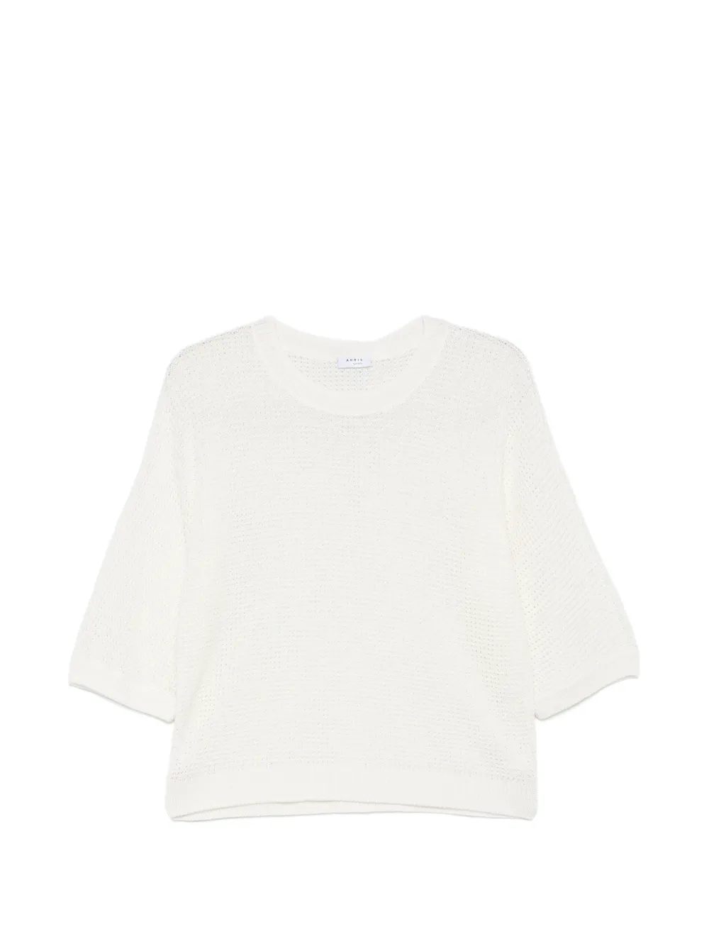 Akris Punto open-knit short-sleeve sweater - Nude