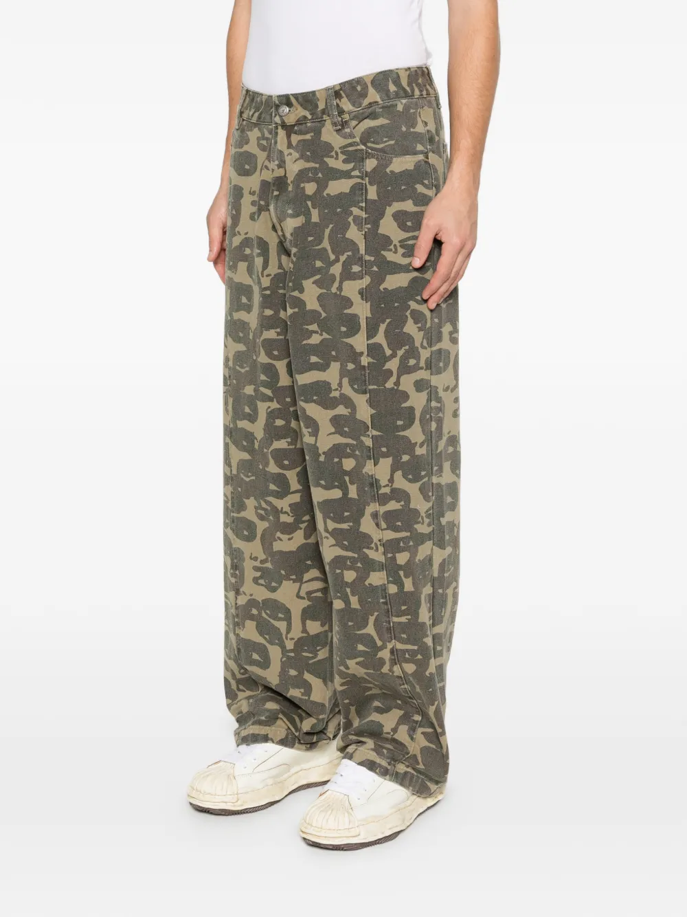 KidSuper Straight broek met camouflage-print Beige