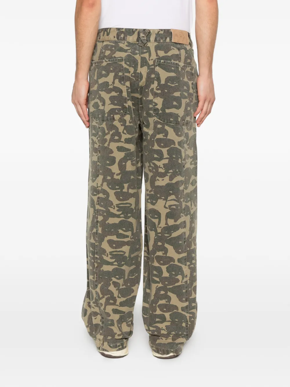 KidSuper Straight broek met camouflage-print Beige