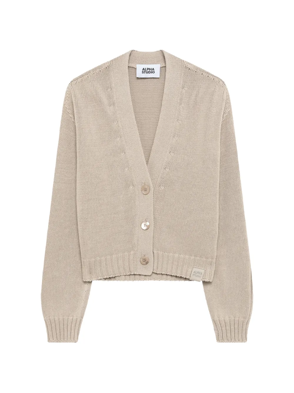 ALPHA STUDIO cable-knit button cardigan - Toni neutri