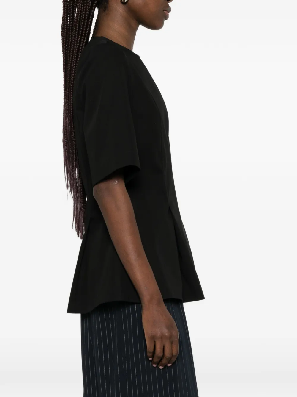 TOTEME Flared blouse met split Zwart