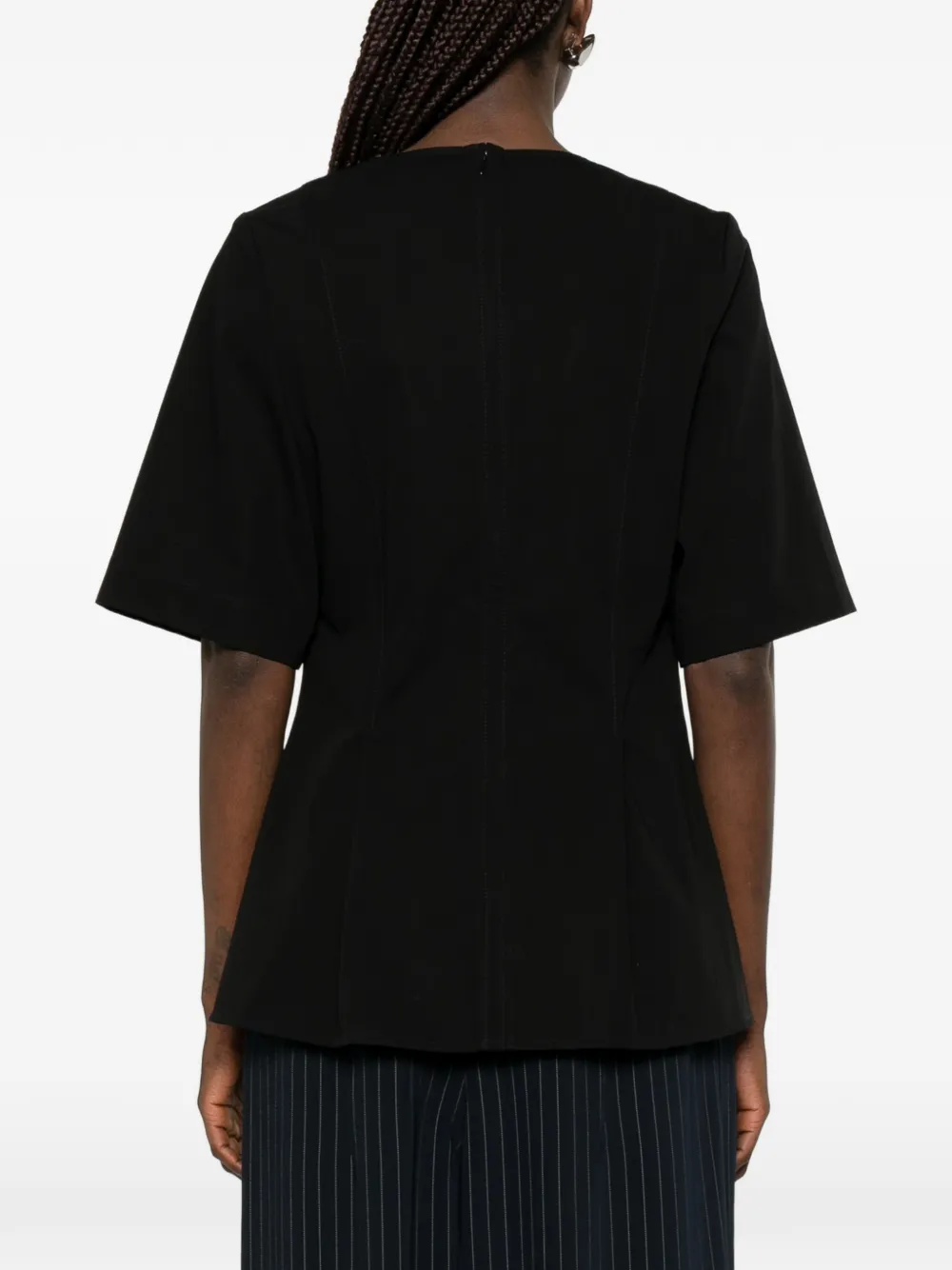 TOTEME Flared blouse met split Zwart
