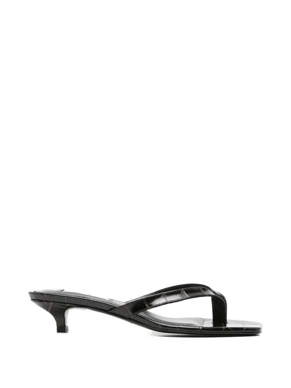 TOTEME croc-effect kitten-heel sandals - Nero