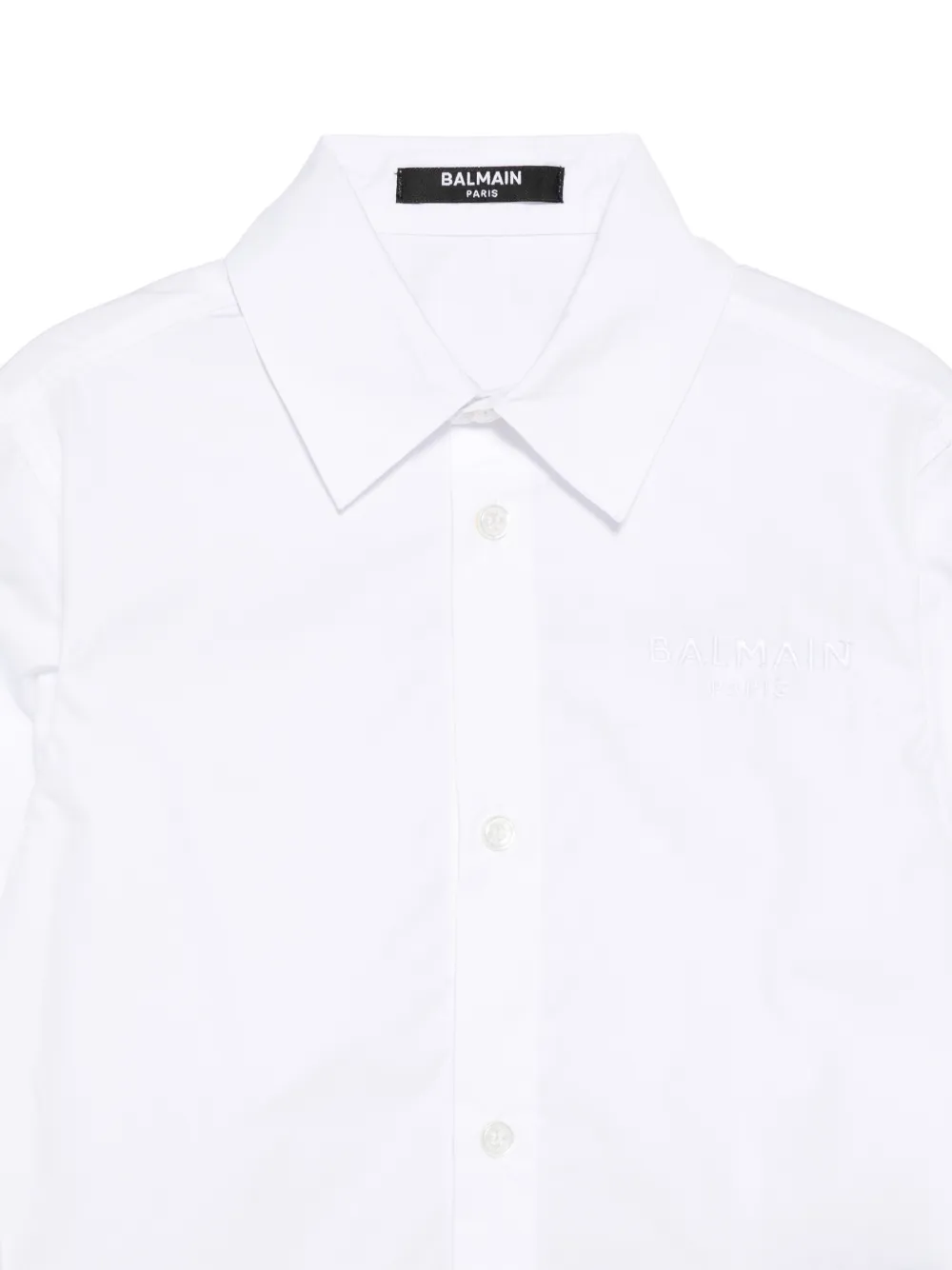Balmain Kids Shirt met borduurwerk Wit