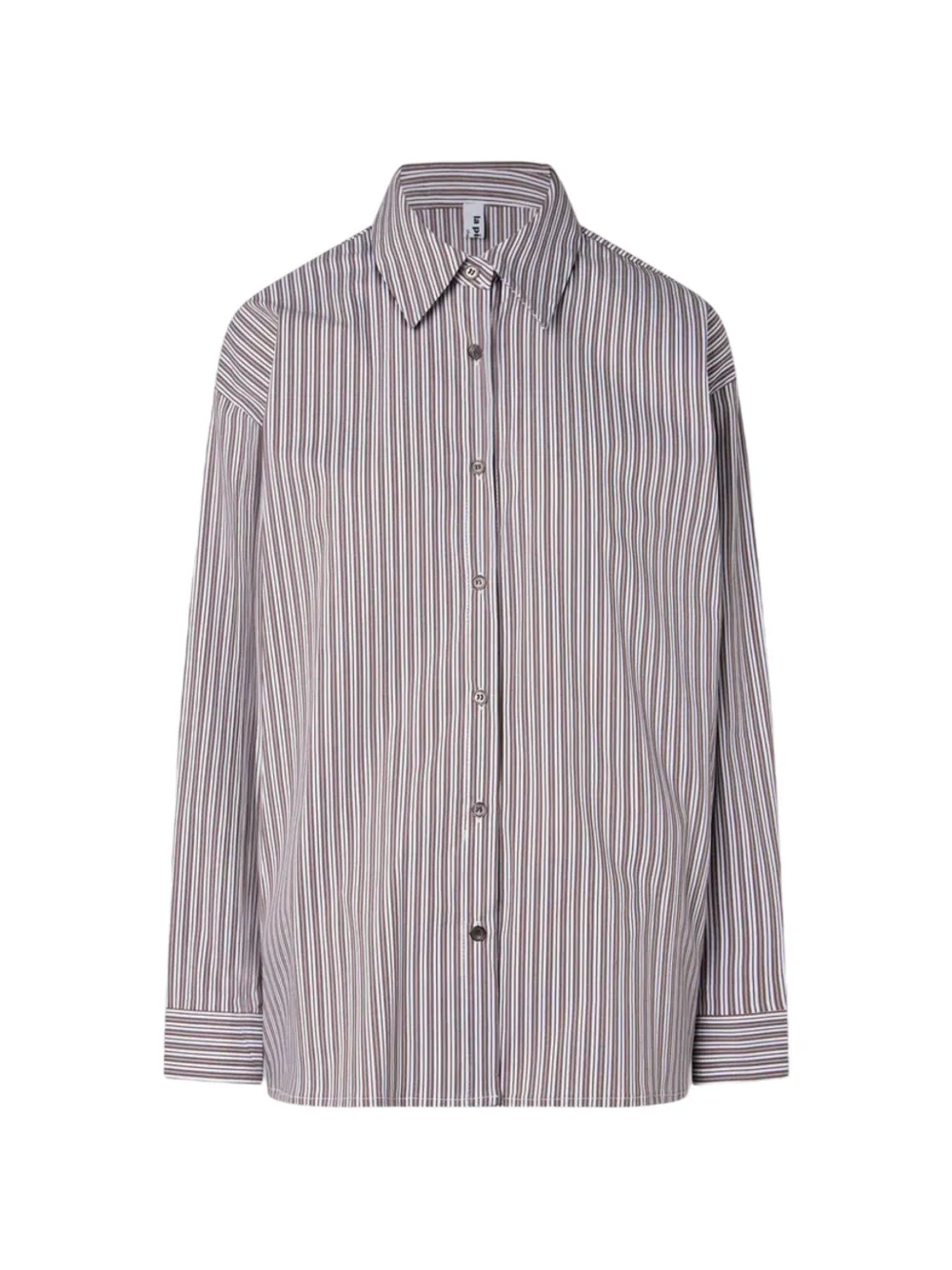 La Piscine striped long-sleeve shirt - Grigio