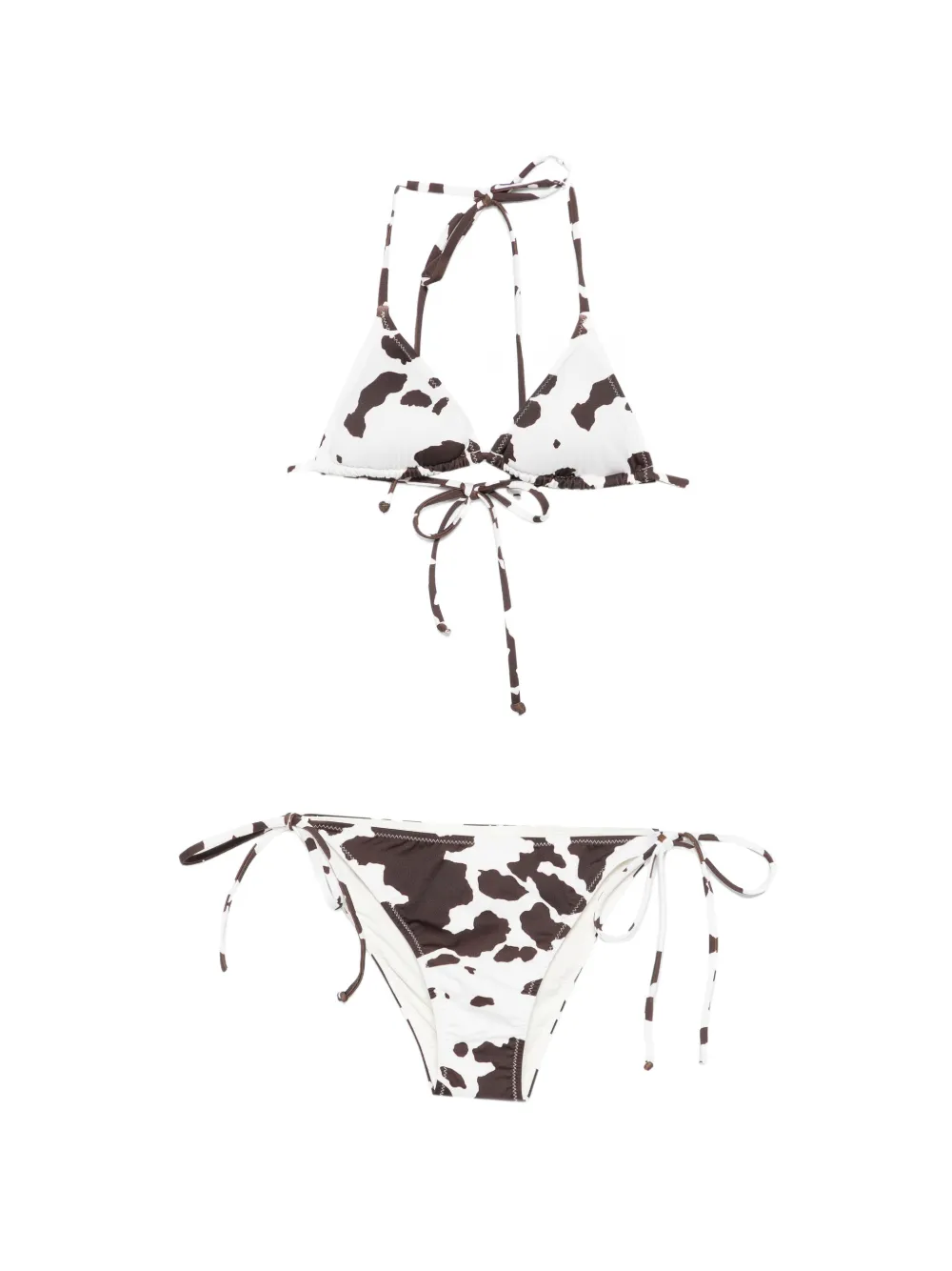 MC2 Saint Barth Kids Leah halter animal-print bikini set - Bianco