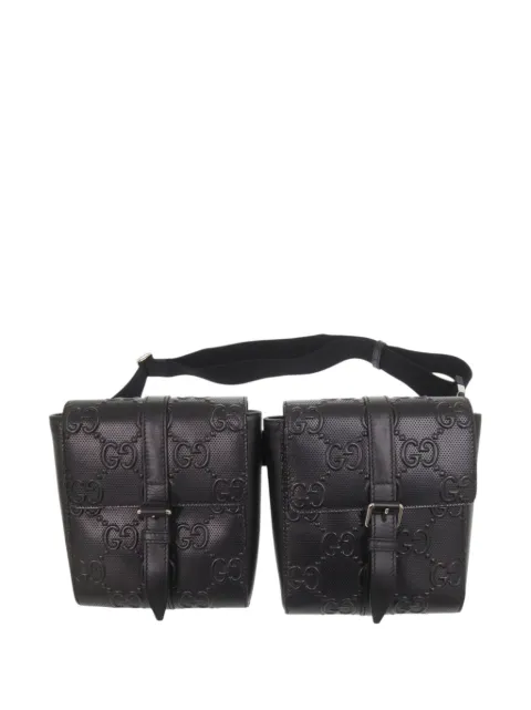 Gucci Pre-Owned 2016-2025 GG Embossed Perforated Double belt bag