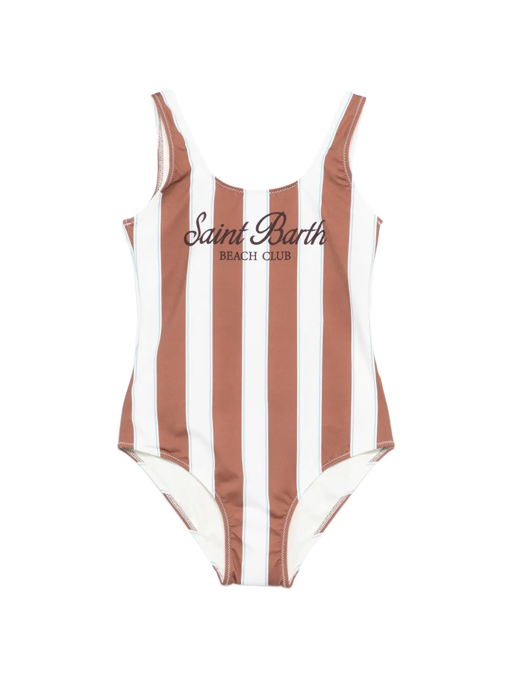 MC2 Saint Barth Kids Cara striped swimsuit - Braun