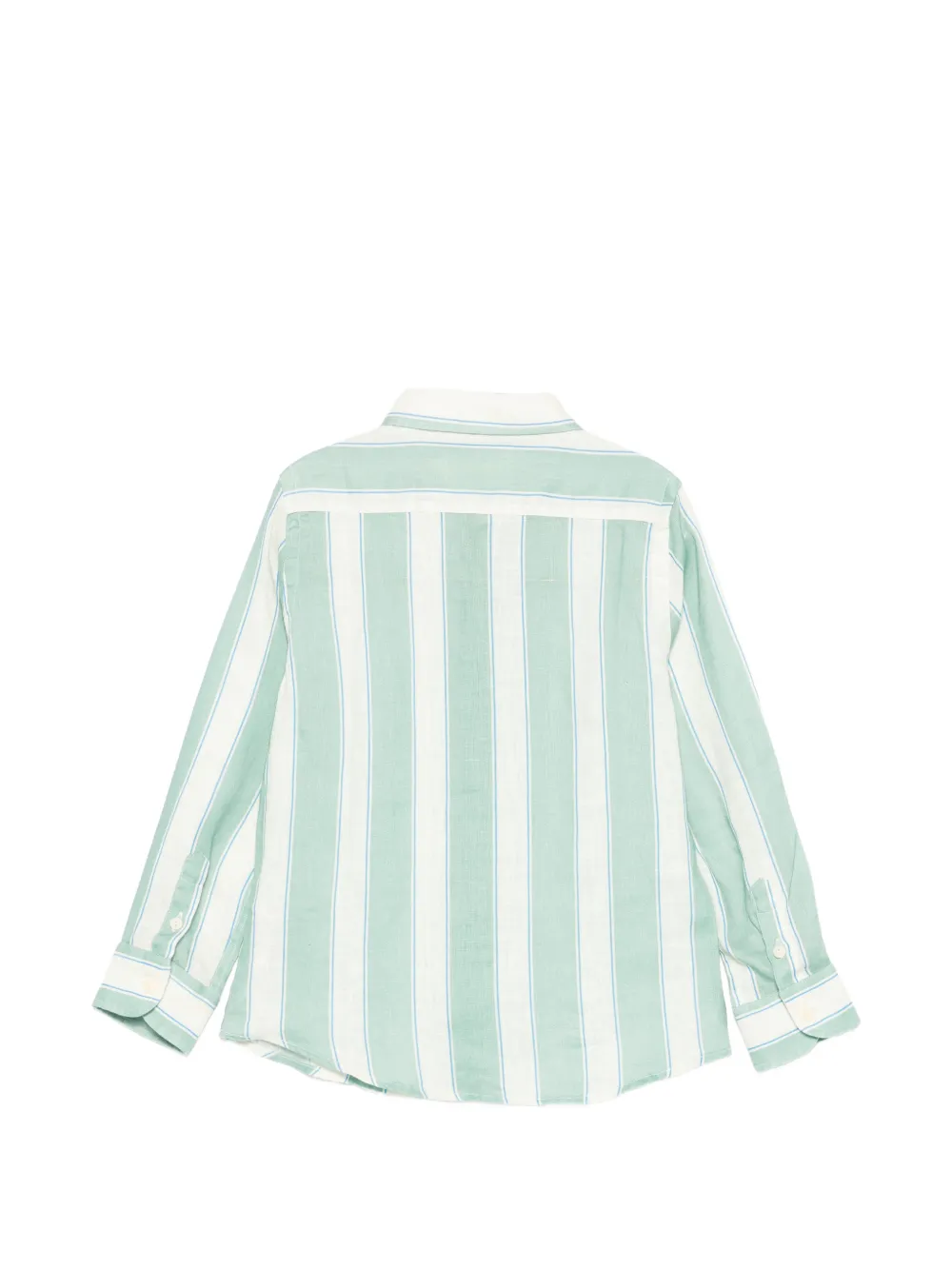 MC2 Saint Barth Kids Agnes shirt met borduurwerk en verticale streep Groen