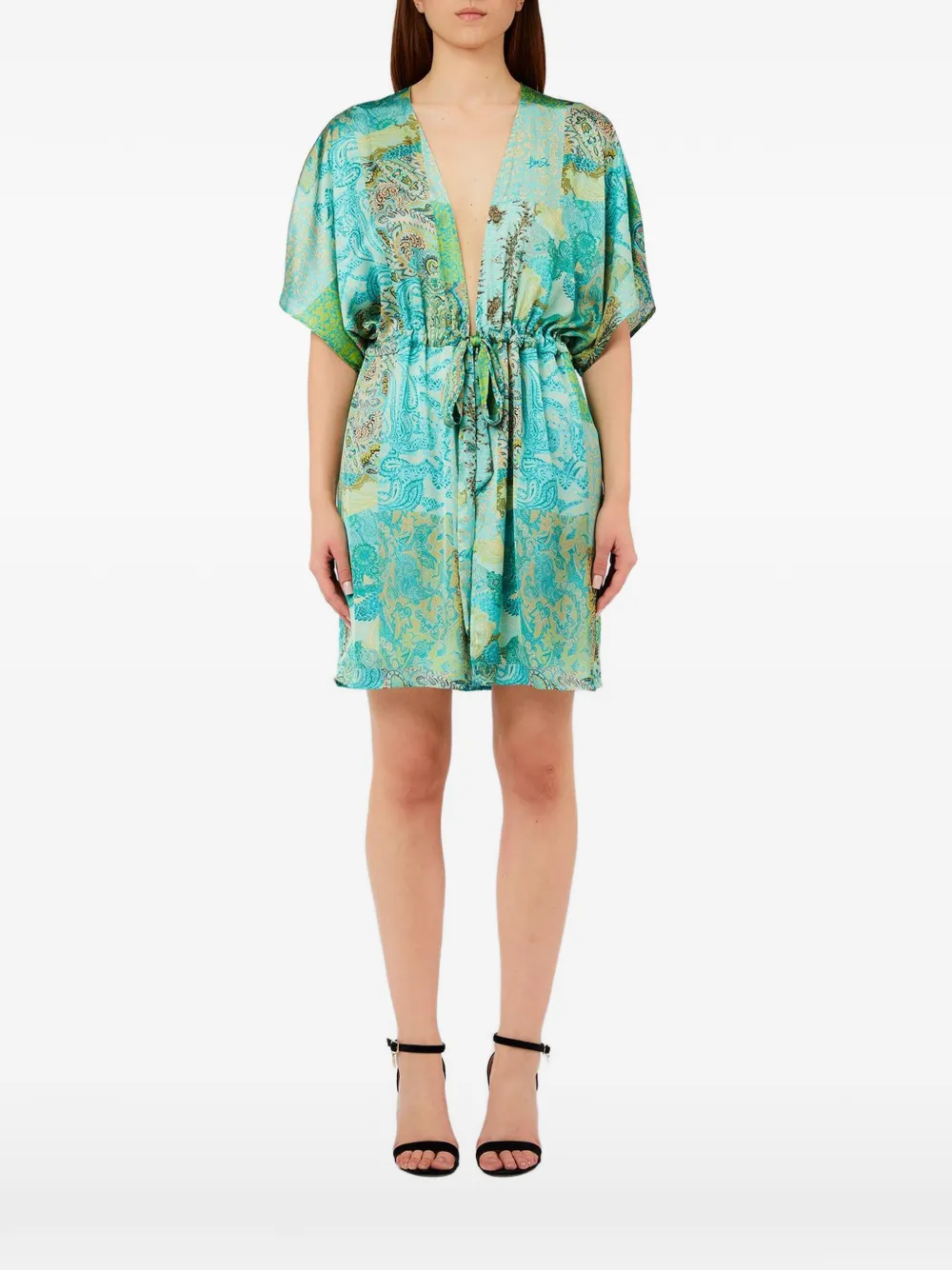 LIU JO paisley-print drawstring kaftan - Blau
