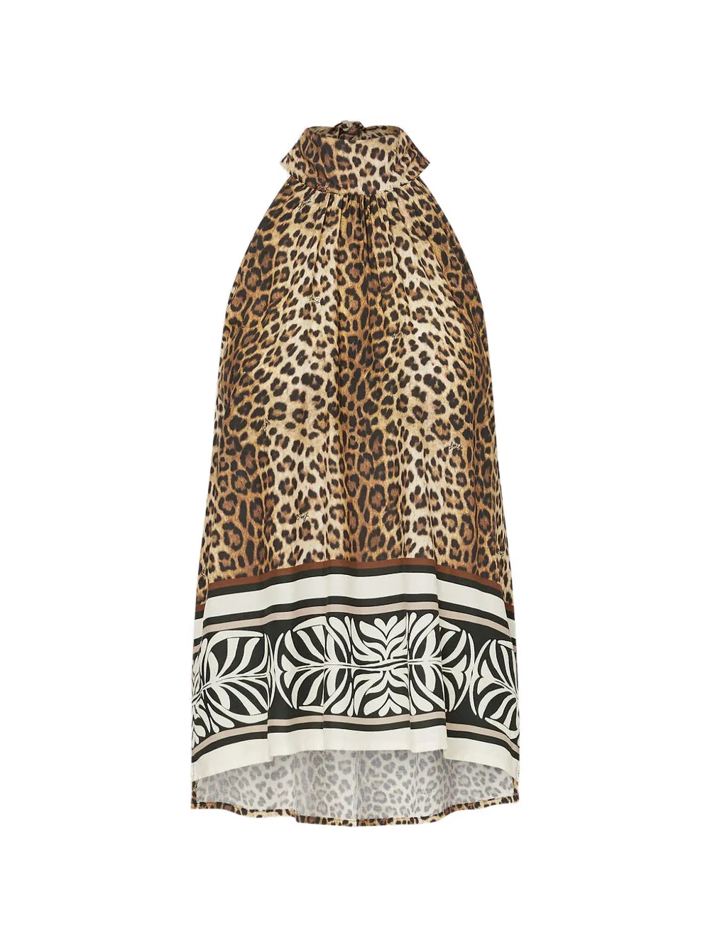 LIU JO tie neck animal top - Nude