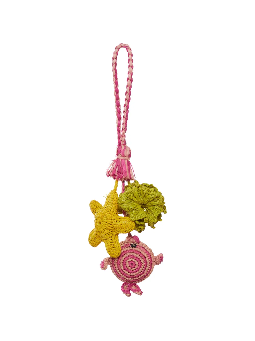 Ibeliv Raffia Starfish Bag Charm In Pink