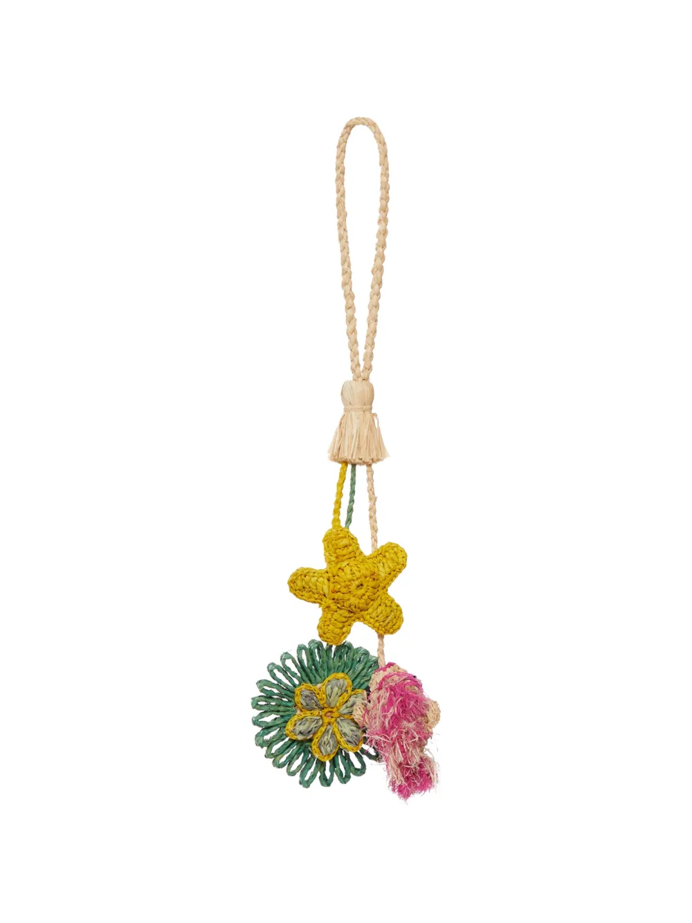 Ibeliv Starfish Floral Raffia Bag Charm In Neutral