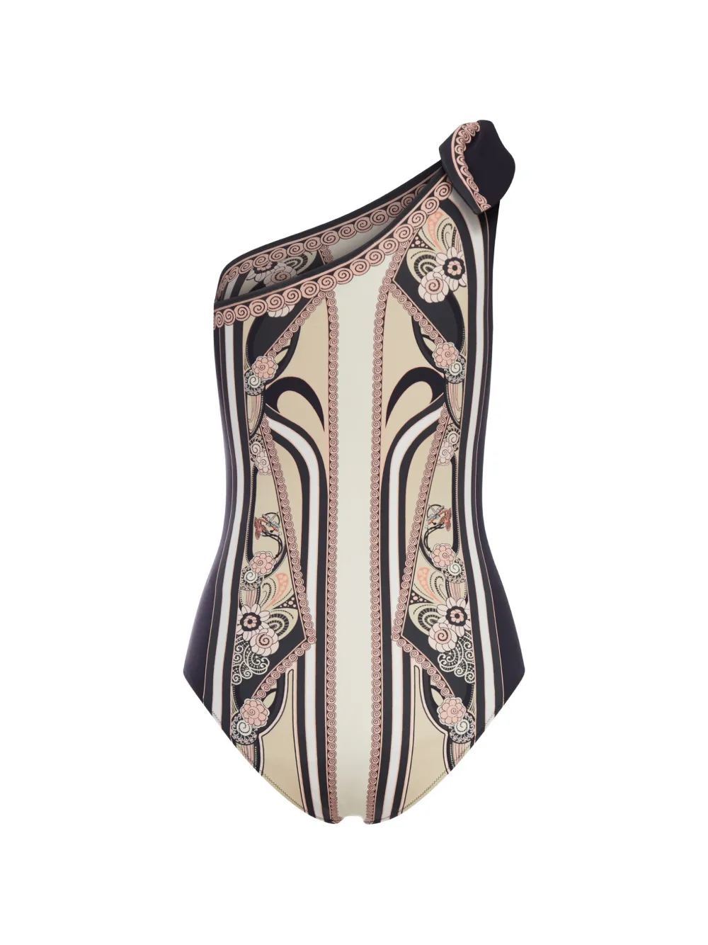 La DoubleJ Asymmetrisch badpak met geknoopt detail Beige