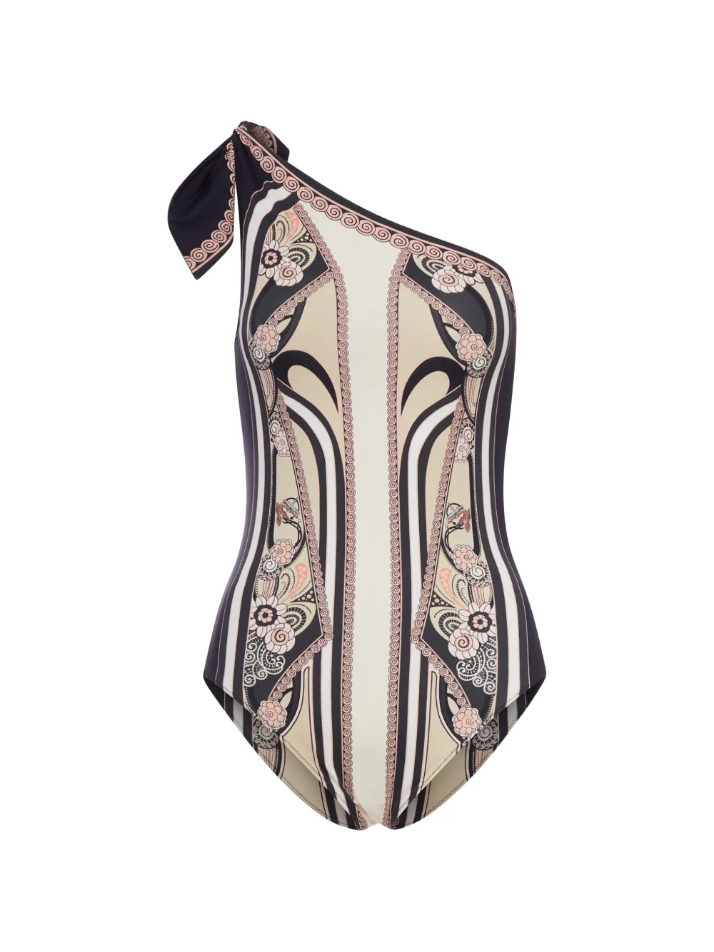 La Doublej One-shoulder Knot Swimsuit In Neutral