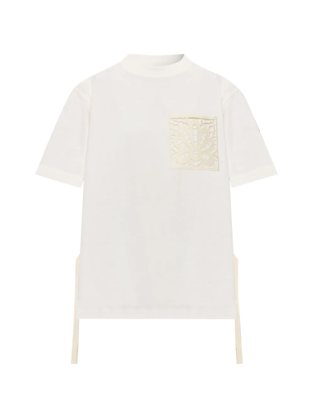 Moncler T-shirt met kanten patch Beige