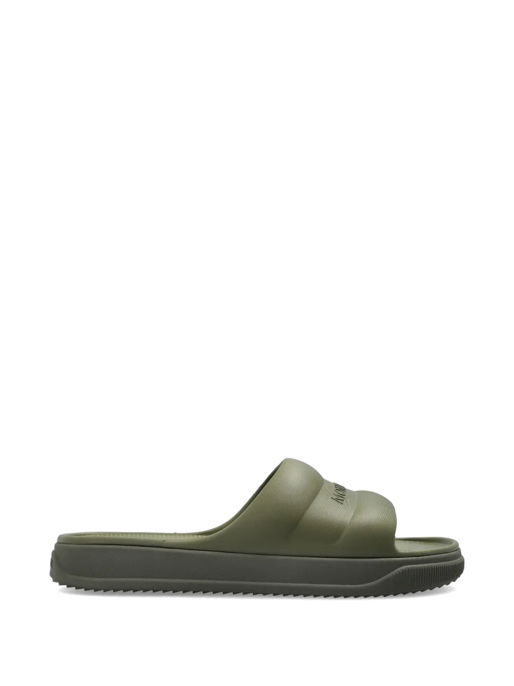Moncler logo-embossed sliders Groen