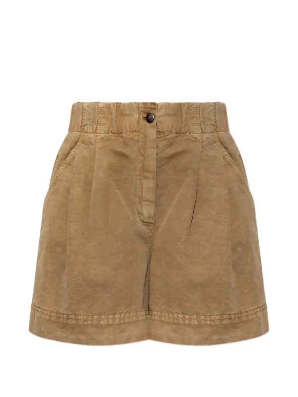Moncler Grenoble Cotton & Linen Blend Shorts in Neutrals