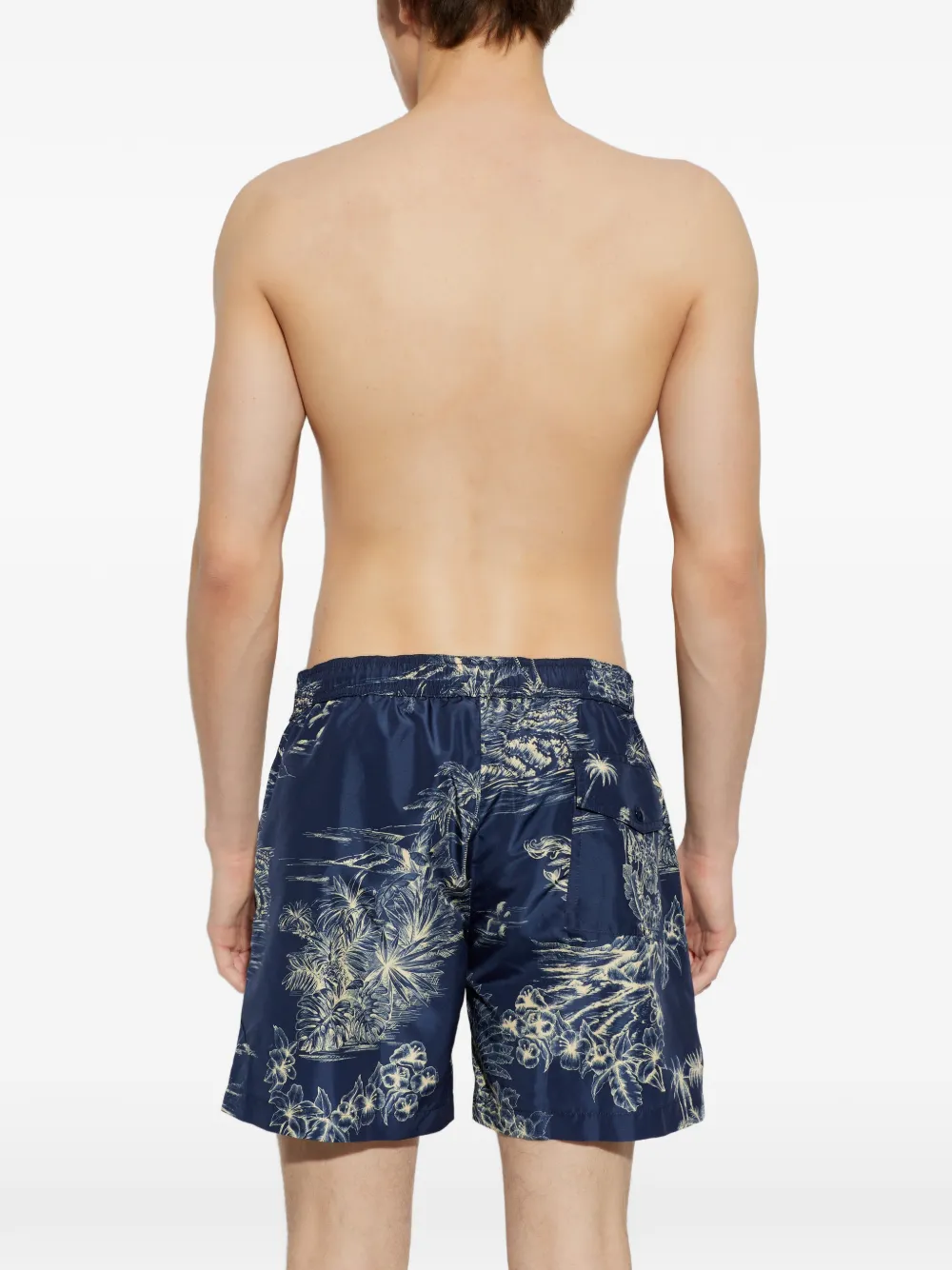 Moncler Zwembroek met bloemenprint Blauw
