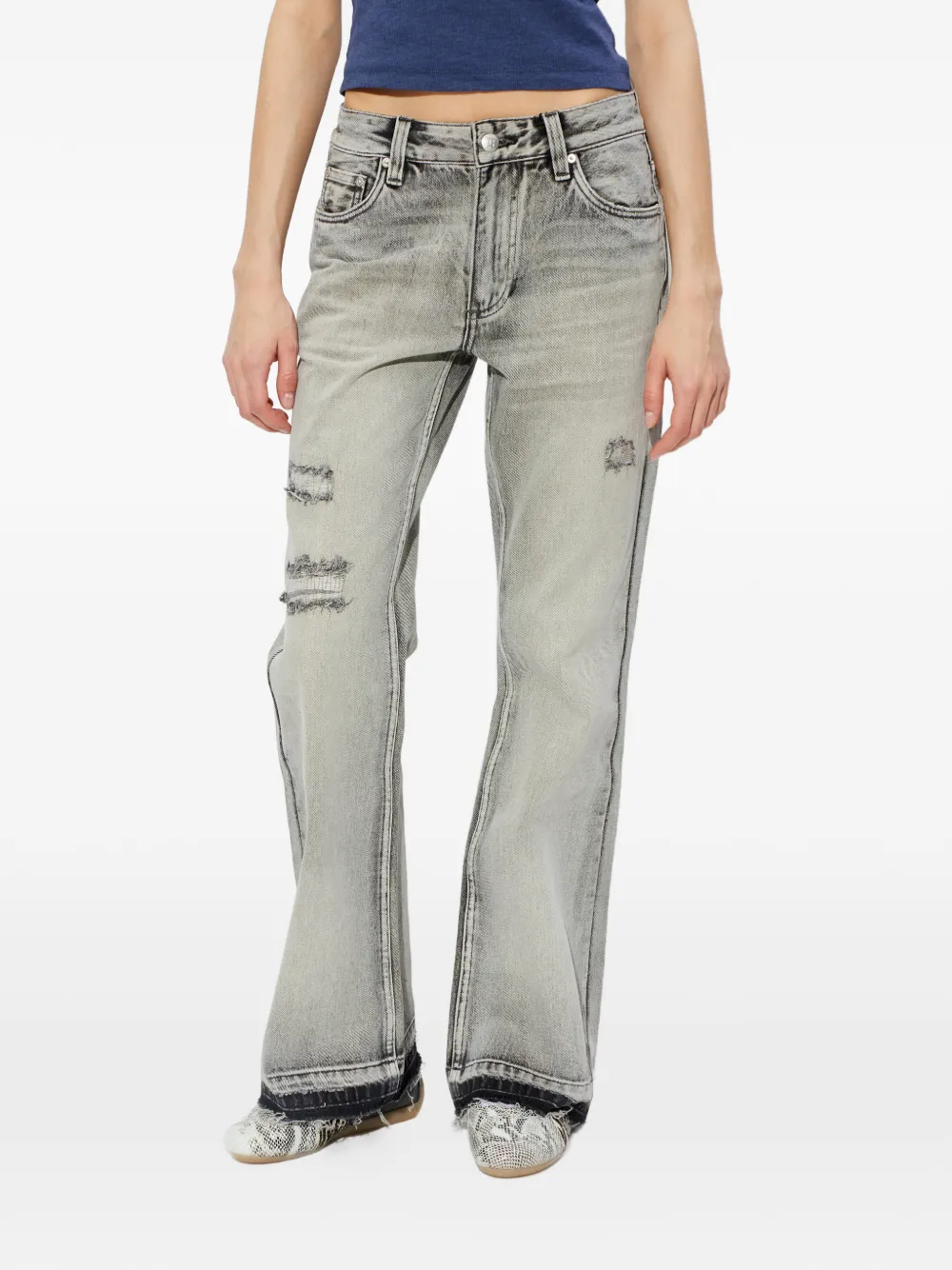 MISBHV Gerafelde jeans Grijs