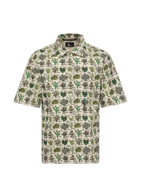 Moncler Grenoble botanical-print cotton-blend short-sleeve shirt