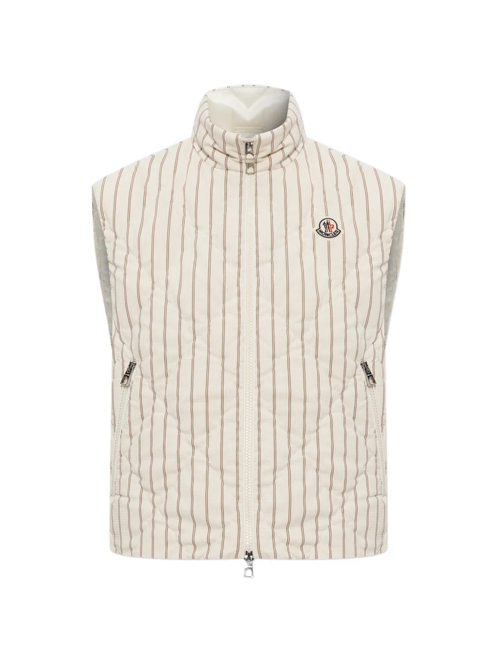Moncler Aussa bodywarmer met krijtstreep Beige