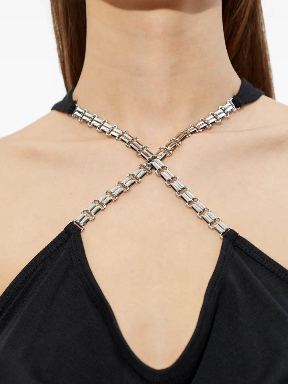 MISBHV Halterjurk met kettingdetail Zwart