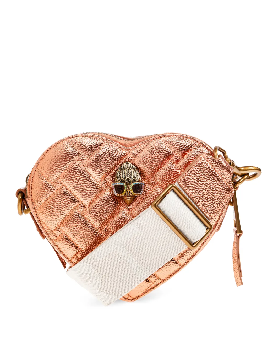 Kurt Geiger London Kensington quilted heart cross body bag - Arancione