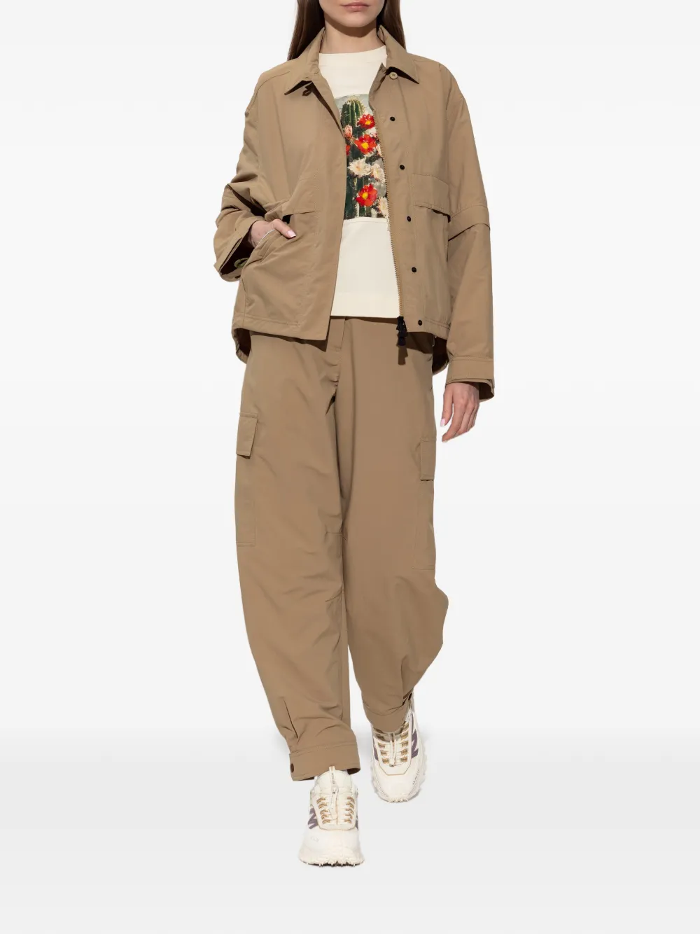 Moncler Grenoble T-shirt met print Beige