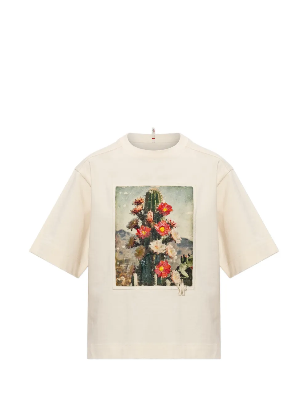 Moncler Cactus-print T-shirt In White