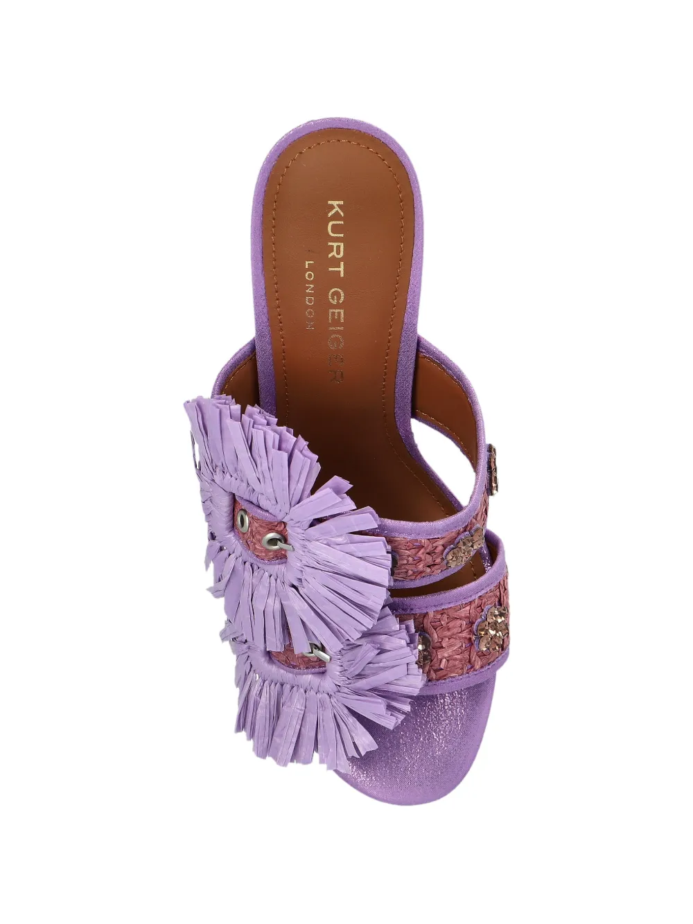 Kurt Geiger London Raffia sandalen met gesp Paars