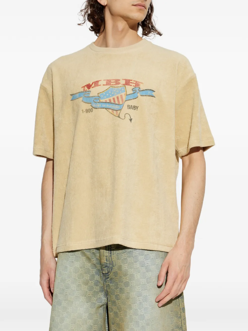 MISBHV T-shirt met grafische print Beige