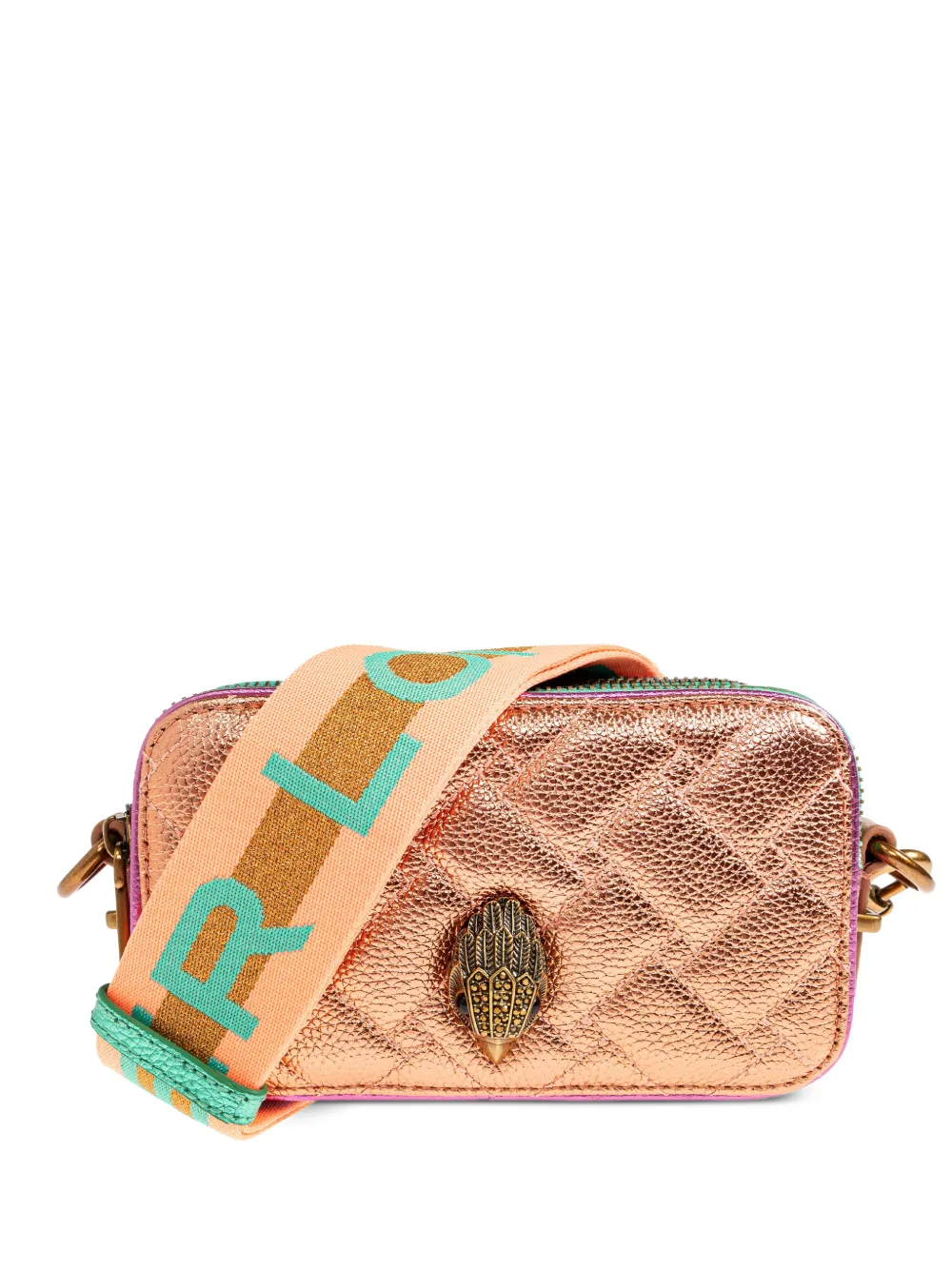 Kurt Geiger London small Kensington quilted cross body bag - Arancione