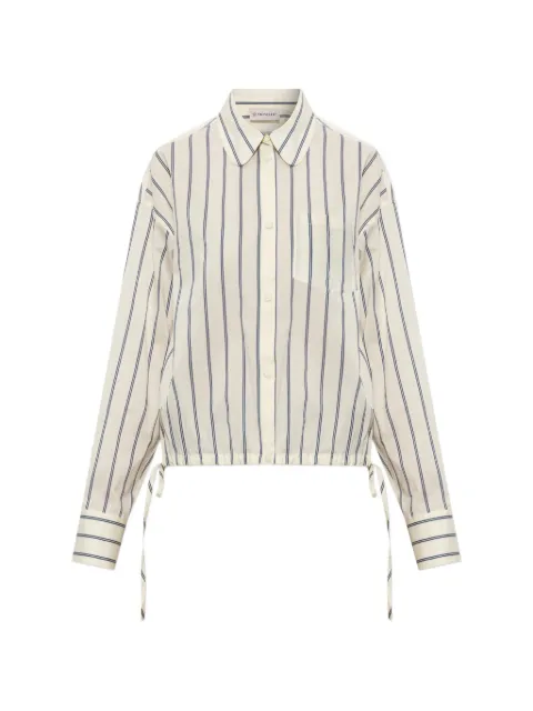 Moncler drawstring-details striped cotton shirt