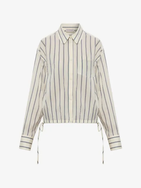 Moncler drawstring-details striped cotton shirt