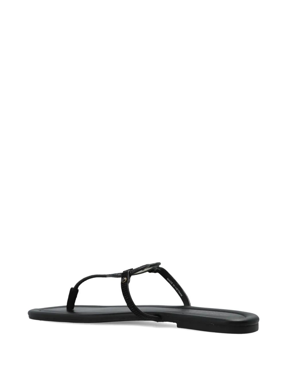 Kurt Geiger London heart-detail flat leather sandals Zwart