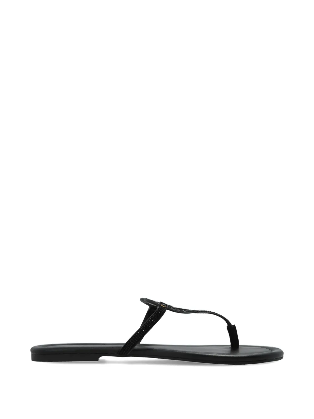 Kurt Geiger London heart-detail flat leather sandals Zwart