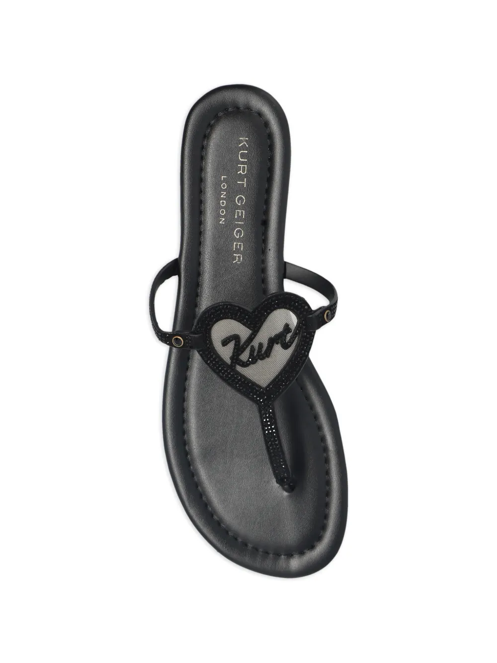 Kurt Geiger London Leren sandalen met hartdetail Zwart