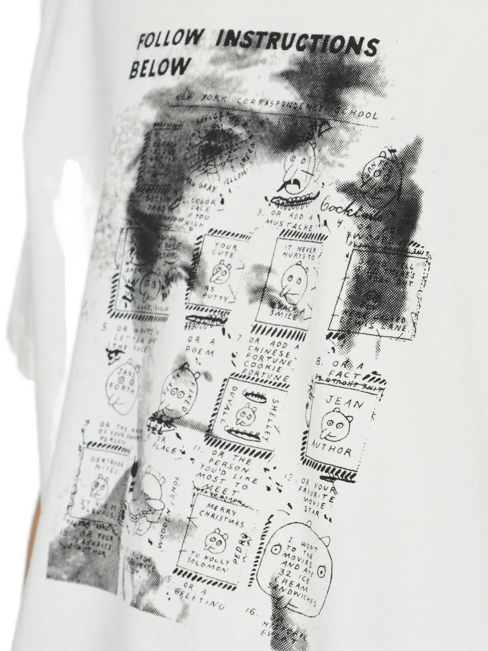 MISBHV x Ray Johnson Rimbaud Template T-shirt Wit