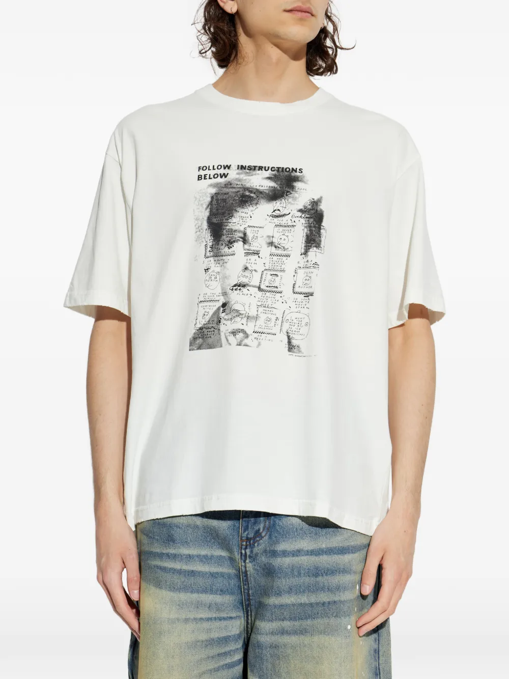 MISBHV x Ray Johnson Rimbaud Template T-shirt Wit